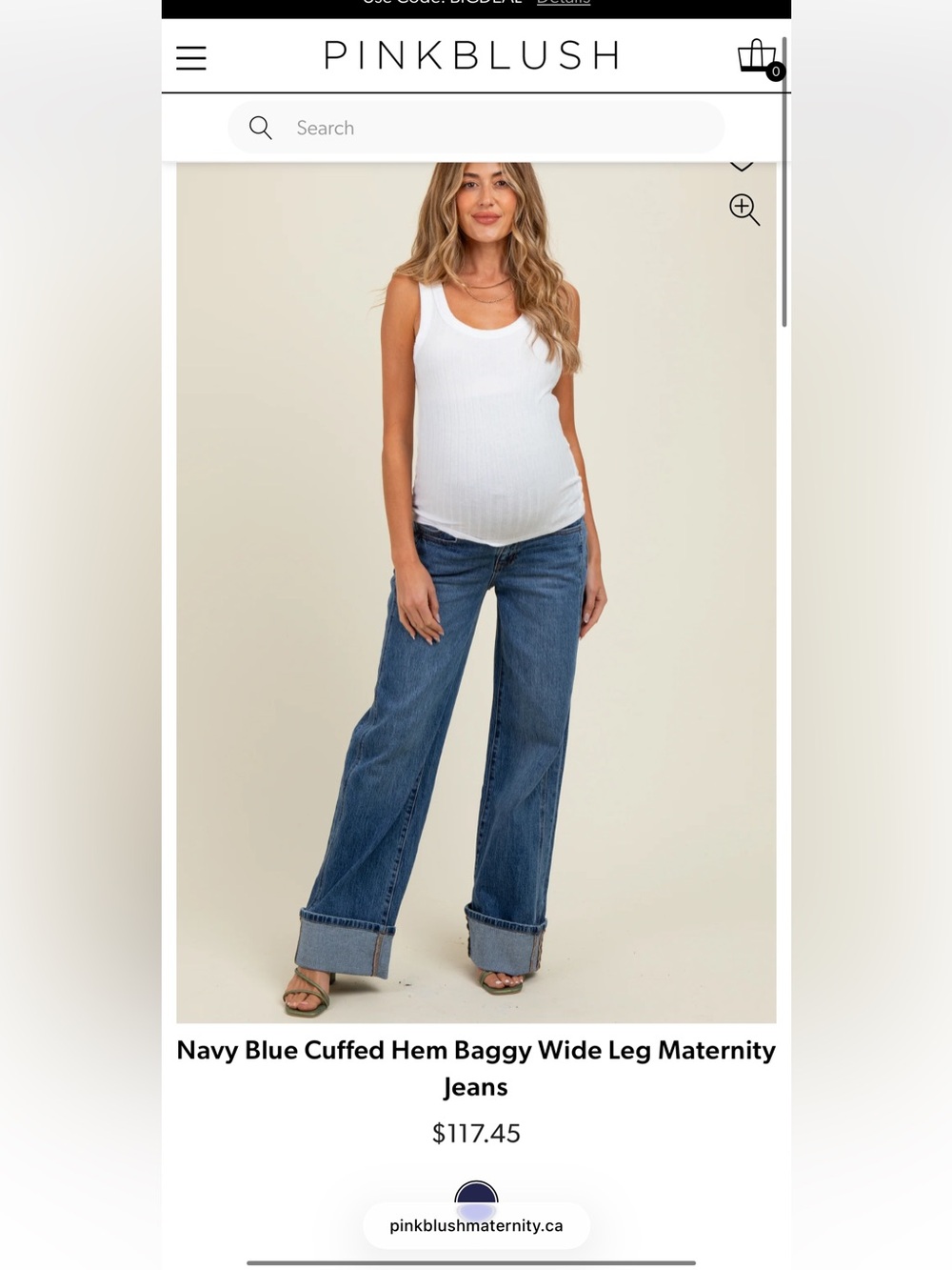 Wide Leg Baggy Maternity Jeans